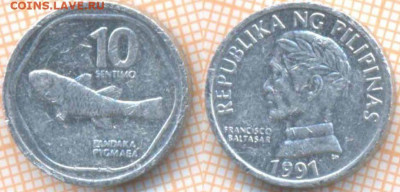 Филиппины 10 писо 1991 г., до 26.10.2019 г. 22.00 по Москве - Филиппины 10 сентимо 1991  8105