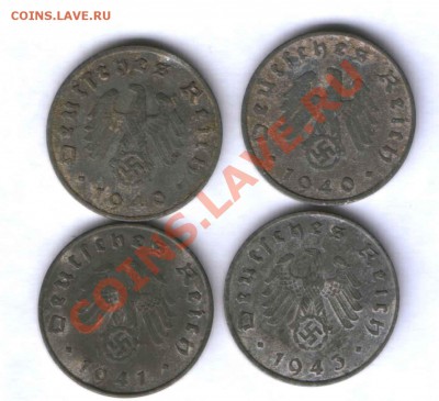 Германия 5,10 рейхпфенинг цынк 10 шт. 1940-43г. 26.07. 21.00 - 393