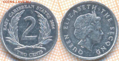 Восточные Карибы 2 цента 2004 г. , до 27.10.2019 г. 22.00 по - Восточные Карибы 2 цента 2004 8122
