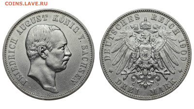 Саксония. 3 марки 1909 г. Фридрих. До 23.10.19 - DSH_4696.JPG