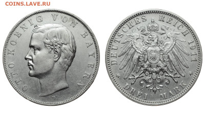 Бавария. 3 марки 1911 г. Отто. До 23.10.19. - DSH_4708.JPG