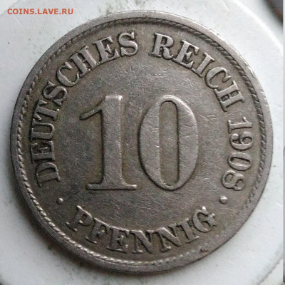 Германия 10 пфеннигов 1908 года до 24.10.2019 - IMG_20191021_163450