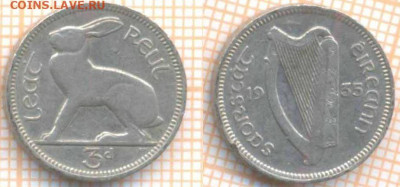 Ирландия 3 пенса 1935 г., до 28.10.2019 г. 22.00 по Москве - Ирландия 3 пенса 1935  8134