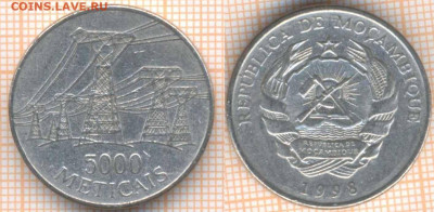 Мозамбик 5000 метикалов 1998 г., до 28.10.2019 г. 22.00 по М - Мозамбик 5000  метикалов 1998  8139