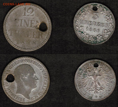 Монеты различных земель Германии (1848-1866) - 4 штуки - До 1871 года(1)