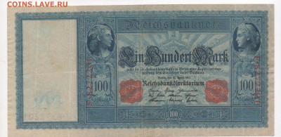 100 рейхсмарок 1910 красная печать. до 28.10.19 22-00 - ы1