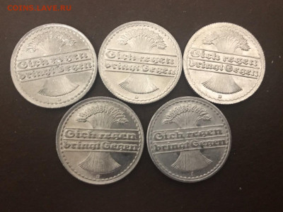 Германия 50 пфеннигов 1922 года. 5 штук. до 25.10.19 - DD6D629F-BD7C-424B-B205-1E524EB8417E