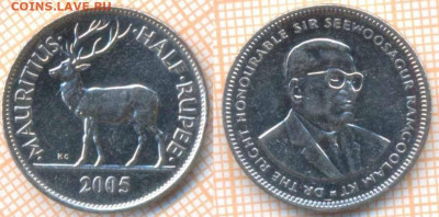 Маврикий полрупии 2005 г. , до 29.10.2019 г. 22.00 по Москве - Маврикий полрупии 2005  8148