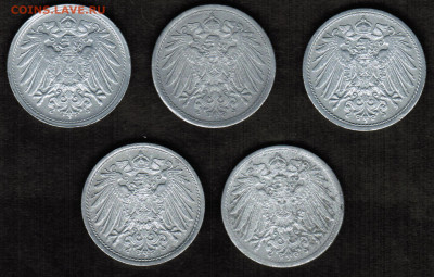10 пфеннигов Германской империи - 5 штук (1917-1921 год) - CCI24102019_00002