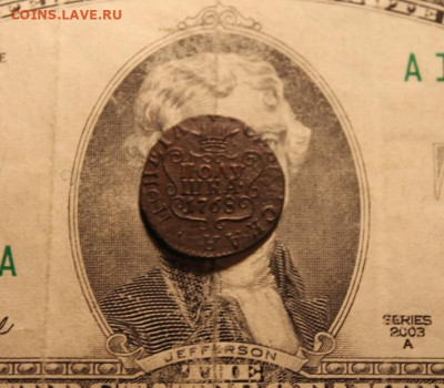 Полушка;1768г. Сиб. 28.10.19г. 22:00. Моск. - Полушки 1789. 1768. 1778 007.JPG