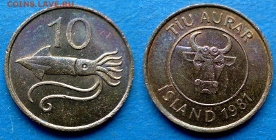 Исландия - 10 эйре 1981 года (Фауна) до 1.11 - Исландия 10 эйре, 1981