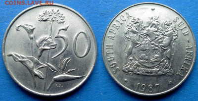 ЮАР - 50 центов 1987 года до 1.11 - ЮАР 50 центов, 1987