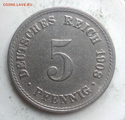 Германия 5 пфеннигов 1908 года до 01.11.2019 - IMG_20191018_155942