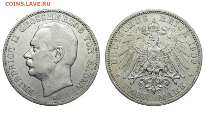Баден. 3 марки 1909 г. Фридрих II. До 30.10.19. - DSH_4766.JPG