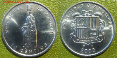 АНДОРА 10 сантимов 2003 г До 30-10 в 22-00 мск - Андора