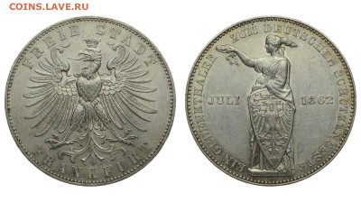 Франкфурт. 1 талер 1862 г. Фестиваль стрельбы. До 30.10.19. - Р105.JPG