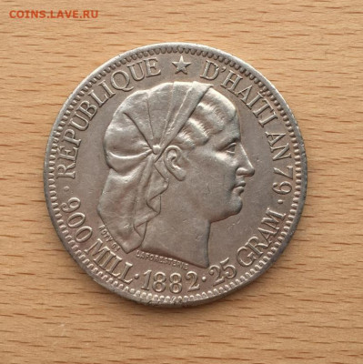 R редкая Гаити 1 гурд 1882 Серебро XF Крона Шайба редкость - r_redkaja_gaiti_1_gurd_1882_serebro_xf_krona_shajba_redkost1