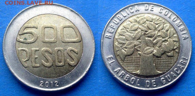 Колумбия - 500 песо 2012 года (БИМ) до 4.11 - Колумбия 500 песо, 2012