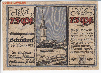 НОТГЕЛЬД - ШЮТТОРФ 75 пфеннигов 1921 г. до  04.11 в 22.00 - IMG_20191029_0007