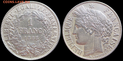 Франция, 1 франк с Ceres - 1fr_1888