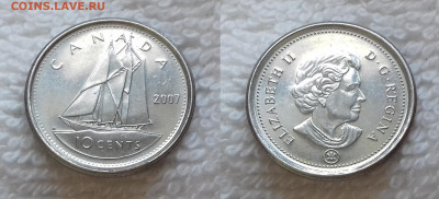КАНАДА 10 центов 2007 блеск до 4 ноября 22-00 - КАНАДА 10 центов 2007 20190503_1301