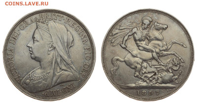 Великобритания. 1 крона 1897 г. Виктория. До 30.10.19. - Р56.JPG