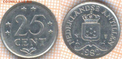 Нидерландские Антиллы 25 центов 1982 г., до 5.11.2019 г. 22. - Нидерландские Антиллы 25 центов 1982  8295