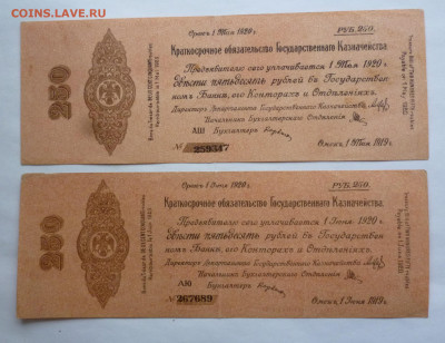 Краткосрочное обязательство на 250 р.  1920г. - P1120319.JPG