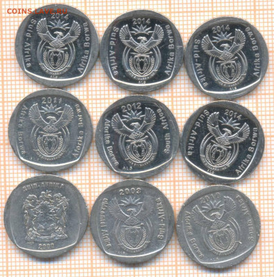 ЮАР 1 ранд 2000-2014 гг., фикс - ЮАР 1 ранд 