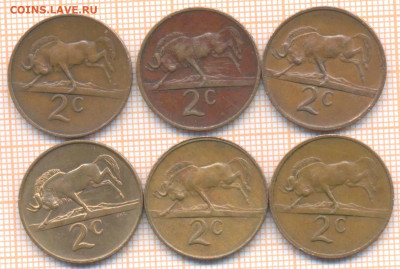 ЮАР 2 цента 1965-1988 гг., фикс - ЮАР 2 цента1