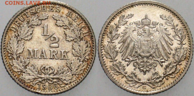 МОНЕТА! - 1-2 Mark 1916 A Deutschland, Kaiserreich Course coin EFUNC