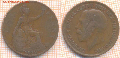 Великобритания 1 пенни 1919 г., до 5.11.2019 г. 22.00 по Мос - Великобритания 1 пенни 1919  8318