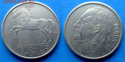 Норвегия - 1 крона 1963 года (Лошади) до 6.11 - Норвегия 1 крона, 1963