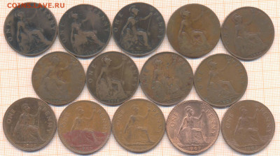 Великобритания 1 пенни 1896 - 1967 гг., фикс - Англия пенни