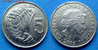 Каймановы острова - 5 центов 2005 года (Фауна) до 9.11 - Каймановы острова 5 центов, 2005