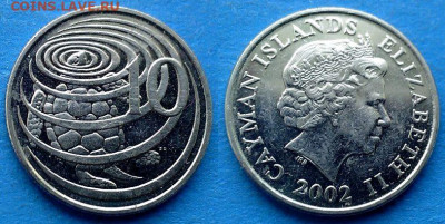 Каймановы острова - 10 центов 2002 года (Черепаха) до 9.11 - Каймановы острова 10 центов, 2002