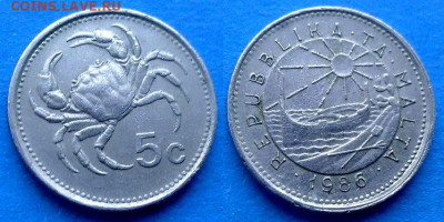 Лодка) до 9.11 - Мальта 5 центов, 1986