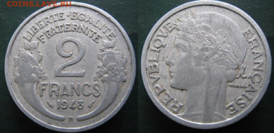 39.Монеты Франции 1931-1958г. - 39.21. -Франция 2 франка 1948 В   460