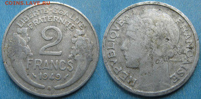 39.Монеты Франции 1931-1958г. - 39.24. -Франция 2 франка 1949 В    168-ас70-10669