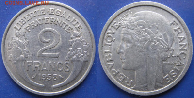 39.Монеты Франции 1931-1958г. - 39.25. -Франция 2 франка 1958    160-кл1-5965