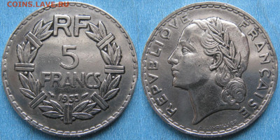 39.Монеты Франции 1931-1958г. - 39.27. -Франция 5 франков 1933    180-ас54-4054