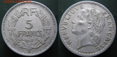 39.Монеты Франции 1931-1958г. - 39.33. -Франция 5 франков 1947 В   487