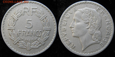 39.Монеты Франции 1931-1958г. - 39.36. -Франция 5 франков 1949    2895