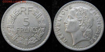 39.Монеты Франции 1931-1958г. - 39.39. -Франция 5 франков 1950    2893