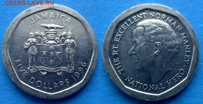 Ямайка - 5 долларов 1996 года до 10.11 - Ямайка 5 долларов, 1996