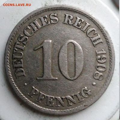 Германия 10 пфеннигов 1908 года до 08.11.2019 - IMG_20191021_163450
