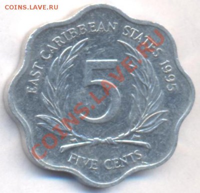 Карибские о-ва 5 центов 1995 г.До 30.07.11 г. 21-00 МСК. - Карибы.1