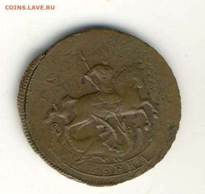 1 копейка 1758 г. Перечекан из шведской монеты. - 1 коп. 17581_1
