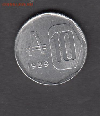Аргентина 1989 10аустралей  без оборота до 11 11 - 214
