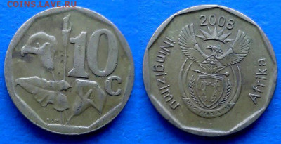 ЮАР - 10 центов 2008 года до 12.11 - ЮАР 10 центов, 2008